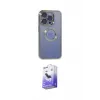ieg™ iPhone 15 Pro Max Kılıf Pusula Form - Siyah Bilvis 5in1 5D Magic Hayalet Cam Ekran Koruyucu