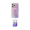 ieg™ iPhone 15 Pro Max Kılıf Pusula Form - Siyah Bilvis 5in1 5D Magic Hayalet Cam Ekran Koruyucu