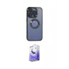 ieg™ iPhone 15 Pro Max Kılıf Pusula Form - Siyah Bilvis 5in1 5D Magic Hayalet Cam Ekran Koruyucu