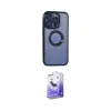 ieg™ iPhone 15 Pro Max Kılıf Pusula Form - Siyah Bilvis 5in1 5D Magic Hayalet Cam Ekran Koruyucu
