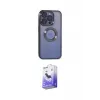 ieg™ iPhone 15 Pro Max Kılıf Pusula Form - Siyah Bilvis 5in1 5D Magic Hayalet Cam Ekran Koruyucu