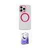 ieg™ iPhone 15 Pro Max Kılıf Pusula Form - Siyah Bilvis 5in1 5D Magic Hayalet Cam Ekran Koruyucu