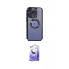ieg™ iPhone 15 Pro Max Kılıf Pusula Form - Siyah Bilvis 5in1 5D Magic Hayalet Cam Ekran Koruyucu