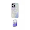 ieg™ iPhone 15 Pro Max Kılıf Pusula Form - Siyah Bilvis 5in1 5D Magic Hayalet Cam Ekran Koruyucu