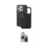 ieg™ iPhone 15 Pro Max Kılıf Pusula Işık Koleksiyonu - Siyah Vanessa Magic Hayalet Cam