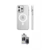 ieg™ iPhone 15 Pro Max Kılıf Pusula Minimal Koleksiyonu - Siyah Vanessa Magic Hayalet Cam
