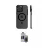 ieg™ iPhone 15 Pro Max Kılıf Pusula Minimal Koleksiyonu - Siyah Vanessa Magic Hayalet Cam
