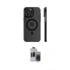 ieg™ iPhone 15 Pro Max Kılıf Pusula Minimal Koleksiyonu - Siyah Vanessa Magic Hayalet Cam