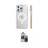 ieg™ iPhone 15 Pro Max Kılıf Pusula Minimal Koleksiyonu - Siyah Vanessa Magic Hayalet Cam