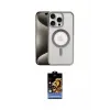 ieg™ iPhone 15 Pro Max Kılıf Siluet Çizgi Serisi - Siyah Buffer Hayalet Cam Ekran Koruyucu