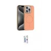 ieg™ iPhone 15 Pro Max Kılıf Siluet Doku Özel Seri - Siyah Bilvis 0.18mm Plus Cam Ekran Koruyucu