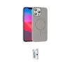 ieg™ iPhone 15 Pro Max Kılıf Siluet Doku Özel Seri - Siyah Bilvis 0.18mm Plus Cam Ekran Koruyucu
