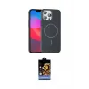 ieg™ iPhone 15 Pro Max Kılıf Siluet Doku Özel Seri - Siyah Buffer Hayalet Cam Ekran Koruyucu