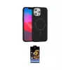 ieg™ iPhone 15 Pro Max Kılıf Siluet Doku Özel Seri - Siyah Buffer Hayalet Cam Ekran Koruyucu