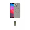 ieg™ iPhone 15 Pro Max Kılıf Siluet Doku Özel Seri - Siyah Joko Magic 5D Hayalet Cam