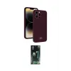 ieg™ iPhone 15 Pro Max Kılıf Vadi Çizgi Prime - Siyah 360 Mat Full Body Arka Koruyucu