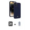 ieg™ iPhone 15 Pro Max Kılıf Vadi Çizgi Prime - Siyah Joko Magic 5D Cam + PVD Metal Kamera Lens - GI