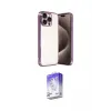 ieg™ iPhone 15 Pro Max Kılıf Vadi Minimal - Siyah Bilvis 5in1 3D Magic Cam Ekran Koruyucu