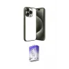 ieg™ iPhone 15 Pro Max Kılıf Vadi Minimal - Siyah Bilvis 5in1 3D Magic Cam Ekran Koruyucu
