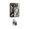 ieg™ iPhone 15 Pro Max Kılıf Yadigar Asil Koleksiyonu - Siyah Vanessa Magic Hayalet Cam