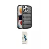 ieg™ iPhone 15 Pro Max Kılıf Yadigar Doku Özel Seri - Şeffaf Pasifik Cam Ekran Koruyucu