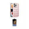 ieg™ iPhone 15 Pro Max Kılıf Yadigar Doku Özel Seri - Siyah Buffer Hayalet Cam Ekran Koruyucu