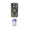 ieg™ iPhone 15 Pro Max Kılıf Yadigar Işık - Siyah Bilvis 5in1 3D Magic Cam Ekran Koruyucu