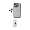 ieg™ iPhone 15 Pro Max Kılıf Yankı Asil Serisi - Şeffaf Pasifik Cam Ekran Koruyucu