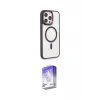 ieg™ iPhone 15 Pro Max Kılıf Yankı Işık Özel Seri - Siyah Bilvis 5in1 3D Magic Cam Ekran Koruyucu