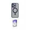 ieg™ iPhone 15 Pro Max Kılıf Yankı Işık Özel Seri - Siyah Bilvis 5in1 3D Magic Cam Ekran Koruyucu