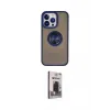 ieg™ iPhone 15 Pro Max Kılıf Yörünge Çizgi - Siyah Bilvis Hayalet Cam Ekran Koruyucu