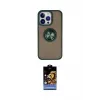 ieg™ iPhone 15 Pro Max Kılıf Yörünge Çizgi - Siyah Buffer Hayalet Cam Ekran Koruyucu