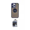 ieg™ iPhone 15 Pro Max Kılıf Yörünge Çizgi - Siyah Vanessa Magic Cam