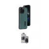 ieg™ iPhone 15 Pro Max Kılıf Yörünge Işık Serisi - Siyah Vanessa Magic Hayalet Cam
