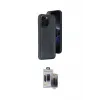 ieg™ iPhone 15 Pro Max Kılıf Yörünge Işık Serisi - Siyah Vanessa Magic Hayalet Cam