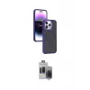 ieg™ iPhone 15 Pro Max Kılıf Yörünge Klasik - Siyah Vanessa Magic Hayalet Cam