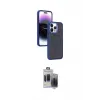 ieg™ iPhone 15 Pro Max Kılıf Yörünge Klasik - Siyah Vanessa Magic Hayalet Cam