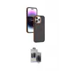 ieg™ iPhone 15 Pro Max Kılıf Yörünge Klasik - Siyah Vanessa Magic Hayalet Cam