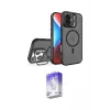 ieg™ iPhone 16 Kılıf Akış Form - Siyah Bilvis 5in1 3D Magic Cam Ekran Koruyucu