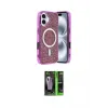 ieg™ iPhone 16 Kılıf Eksen Çizgi - Şeffaf 360 Full Body Arka Koruyucu