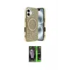 ieg™ iPhone 16 Kılıf Eksen Çizgi - Şeffaf 360 Full Body Arka Koruyucu