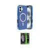 ieg™ iPhone 16 Kılıf Eksen Çizgi - Şeffaf 360 Full Body Arka Koruyucu