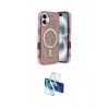 ieg™ iPhone 16 Kılıf Eksen Çizgi - Siyah 3D Antistatik Seramik Nano Ekran Koruyucu