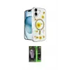 ieg™ iPhone 16 Kılıf Kozmos Doku - Şeffaf 360 Full Body Arka Koruyucu