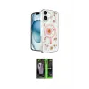 ieg™ iPhone 16 Kılıf Kozmos Doku - Şeffaf 360 Full Body Arka Koruyucu