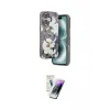 ieg™ iPhone 16 Kılıf Siluet Doku - Şeffaf Pasifik Cam Ekran Koruyucu