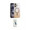ieg™ iPhone 16 Plus Kılıf Ahenk Doku Özel Seri - Şeffaf Pasifik Cam Ekran Koruyucu