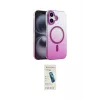 ieg™ iPhone 16 Plus Kılıf Ahenk Doku Özel Seri - Şeffaf Pasifik Cam Ekran Koruyucu