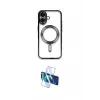 ieg™ iPhone 16 Plus Kılıf Nova Işık Özel Seri - Siyah 3D Antistatik Cam Ekran Koruyucu