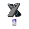 ieg™ iPhone 16 Pro Kılıf Atlas Form - Siyah Bilvis 5in1 3D Magic Cam Ekran Koruyucu